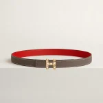 H Infini belt buckle & Reversible leather strap 24 mm - Image 2